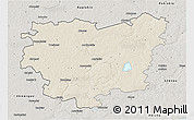 Shaded Relief 3D Map of Anyksciu, semi-desaturated