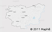 Silver Style 3D Map of Anyksciu, single color outside