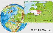 Physical Location Map of Anyksciu, highlighted country, highlighted parent region