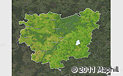 Satellite Map of Anyksciu, darken, semi-desaturated
