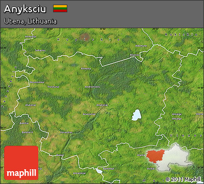 Satellite Map of Anyksciu