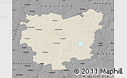 Shaded Relief Map of Anyksciu, darken, desaturated
