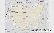 Shaded Relief Map of Anyksciu, desaturated