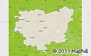 Shaded Relief Map of Anyksciu, physical outside