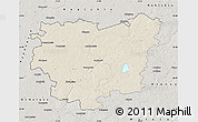 Shaded Relief Map of Anyksciu, semi-desaturated