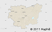 Shaded Relief Map of Anyksciu, single color outside