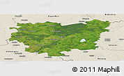 Satellite Panoramic Map of Anyksciu, shaded relief outside
