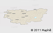 Shaded Relief Panoramic Map of Anyksciu, cropped outside