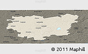 Shaded Relief Panoramic Map of Anyksciu, darken