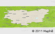 Shaded Relief Panoramic Map of Anyksciu, physical outside