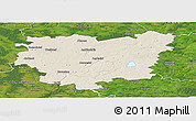 Shaded Relief Panoramic Map of Anyksciu, satellite outside