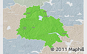 Political 3D Map of Utenos, lighten, semi-desaturated