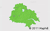 Political 3D Map of Utenos, single color outside