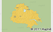 Savanna Style 3D Map of Utenos, single color outside