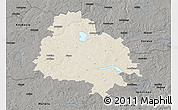 Shaded Relief 3D Map of Utenos, darken, semi-desaturated