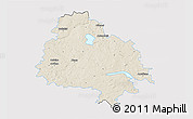 Shaded Relief 3D Map of Utenos, single color outside