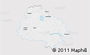 Silver Style 3D Map of Utenos, single color outside
