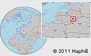 Gray Location Map of Utenos, highlighted parent region, within the entire country