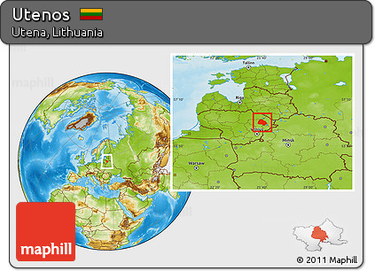 Physical Location Map of Utenos