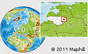Physical Location Map of Utenos, highlighted country
