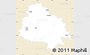 Classic Style Simple Map of Utenos, single color outside