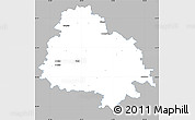 Gray Simple Map of Utenos, single color outside