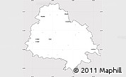 Silver Style Simple Map of Utenos, cropped outside