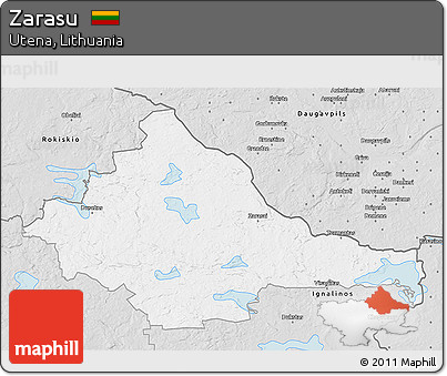 Silver Style 3D Map of Zarasu