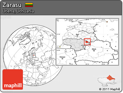 Blank Location Map of Zarasu, highlighted country
