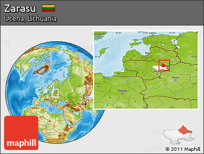 Physical Location Map of Zarasu, highlighted parent region, within the entire country