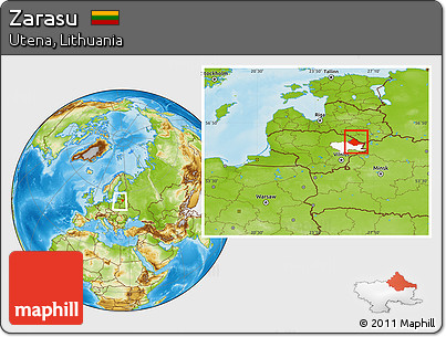 Physical Location Map of Zarasu, highlighted parent region, within the entire country