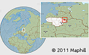 Savanna Style Location Map of Zarasu, highlighted country, hill shading