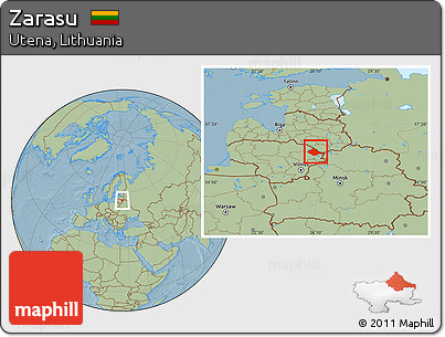 Savanna Style Location Map of Zarasu, hill shading
