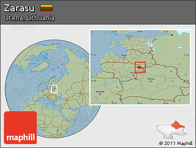 Savanna Style Location Map of Zarasu, hill shading