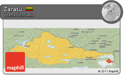 Savanna Style Panoramic Map of Zarasu