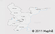 Silver Style 3D Map of Vilnius, single color outside
