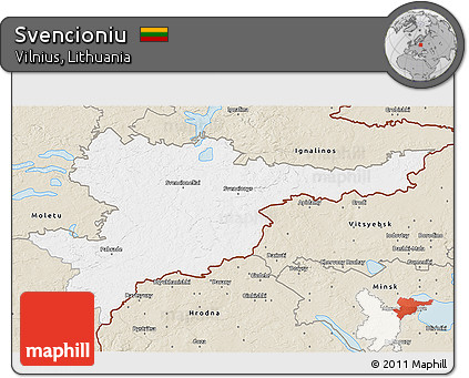 Classic Style 3D Map of Svencioniu