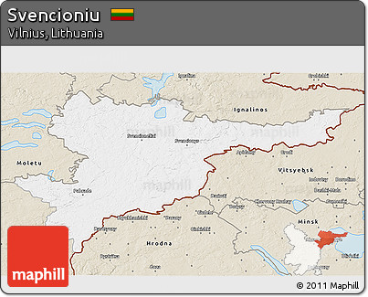 Classic Style 3D Map of Svencioniu