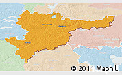 Political 3D Map of Svencioniu, lighten
