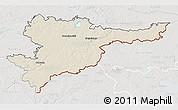 Shaded Relief 3D Map of Svencioniu, lighten, semi-desaturated