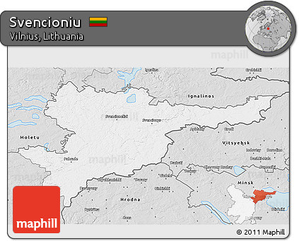 Silver Style 3D Map of Svencioniu