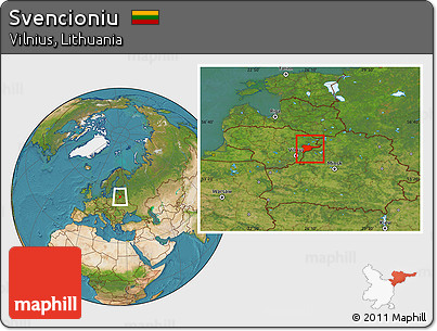 Satellite Location Map of Svencioniu