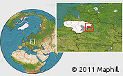 Satellite Location Map of Svencioniu, highlighted country, highlighted parent region