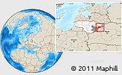 Shaded Relief Location Map of Svencioniu, highlighted country, highlighted parent region, within the entire country