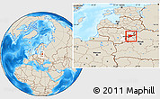 Shaded Relief Location Map of Svencioniu, highlighted parent region, within the entire country