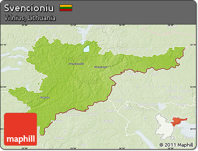 Physical Map of Svencioniu, lighten