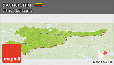 Physical Panoramic Map of Svencioniu, lighten