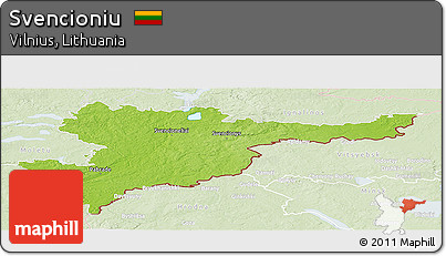 Physical Panoramic Map of Svencioniu, lighten