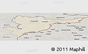 Shaded Relief Panoramic Map of Svencioniu, semi-desaturated