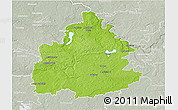 Physical 3D Map of Traky, lighten, semi-desaturated